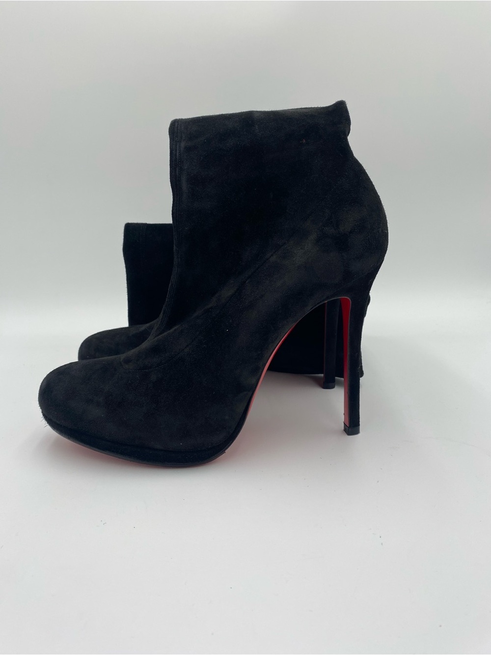 Black Suede Over-the-Knee Stiletto Louboutin Boots - Picture 2 of 6